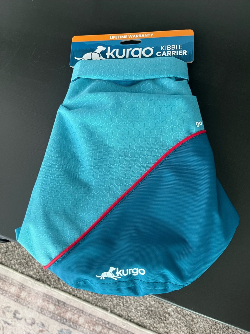 Kurgo Kibble Carrier - Teal with Red Trim